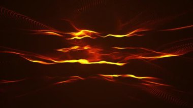 Futuristic wave with dots. Big data concept. 3D rendering. Abstract technology background. 4k animation.
