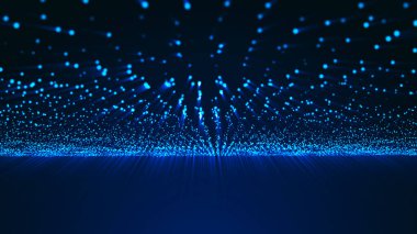 Büyük Data görselleştirme. Veri teknolojisi çizimi. Bilim geçmişi. 3B görüntüleme.