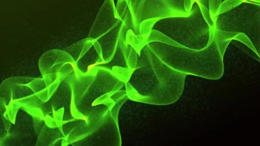 Wave of particles. Abstract background with dynamic wave. Concept of digital communication. Beautiful smooth 4K waveform animation. 3D rendering