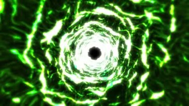 Abstract digital background. Bright tunnel. Data flow information. Big data visualization. Concept of digital communication. 3D rendering. 4k animation.