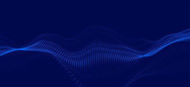 Parçacıkların soyut dijital dalgası. Gelecekçi nokta dalgası. Teknoloji arka plan vektörü. 3d.