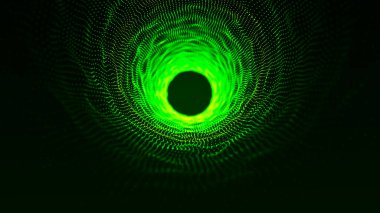 Motion graphic of flying into digital technologic tunnel. 3D render. Abstract digital background. Data flow information. Technology tunnel