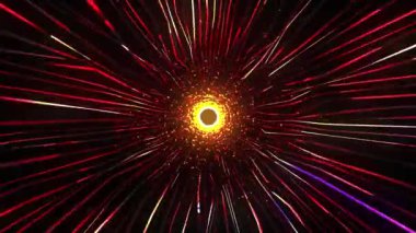 Motion graphic of flying into digital technologic tunnel. 3D render. Abstract digital background. Data flow information. Technology tunnel. 4k animation.