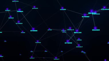 Matrix background with flying random numbers. Big data. Hacker concept. 3d rendering. 4k animation.