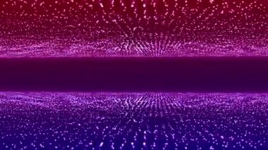 Büyük veri görselleştirmesi. Soyut dinamik parçacıklar. Veri ağları. Dijital iletişim kavramı. 4k animasyon. 3d oluşturma.