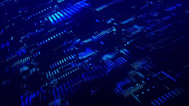 Soyut teknoloji geçmişi. Büyük veri dijital kodu. Fütürist noktalar arka planı. Bilim geçmişi. 3d oluşturma