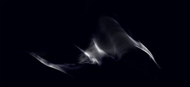 Parçacıkların soyut dijital dalgası. Gelecekçi nokta dalgası. Teknoloji arka plan vektörü. 3d.