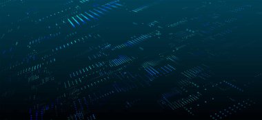 Abstract technology background. Big data digital code. Futuristic dots background. Science background. 3d rendering. Technology background vector