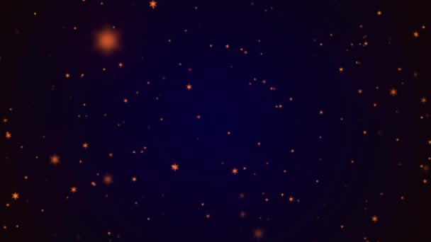 抽象的なアニメーション背景 ブラック スペースの暖かい黄金の星のテクスチャのアニメーション 夜空に輝く星のアニメーション光の効果 宇宙青紫色のグラデーションの背景 3Dレンダリング 4Kアニメーション — ストック動画