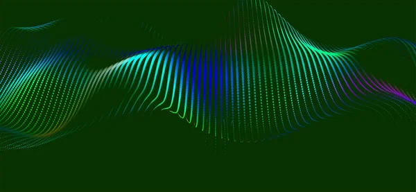 Abstrakte Digitale Welle Von Teilchen Futuristische Punktwelle Technologie Hintergrundvektor — Stockvektor