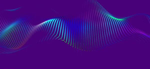 Onde Numérique Abstraite Particules Onde Ponctuelle Futuriste Technologie Vecteur Fond — Image vectorielle