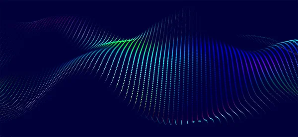 Abstract Digital Wave Particles Futuristic Point Wave Technology Background Vector — ストックベクタ