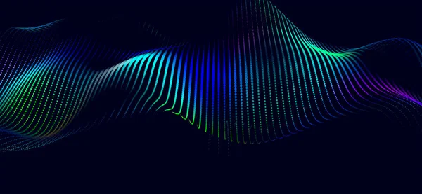Abstract Digital Wave Particles Futuristic Point Wave Technology Background Vector — Stock vektor