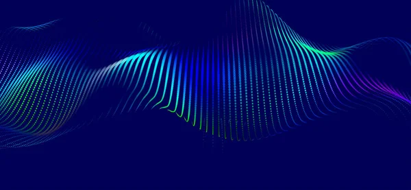 Abstract Digital Wave Particles Futuristic Point Wave Technology Background Vector — Stockový vektor