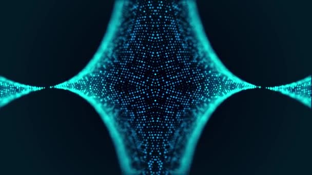 Futuristische Teilchenwelle Abstrakter Technologischer Hintergrund Visualisierung Von Big Data Animation — Stockvideo