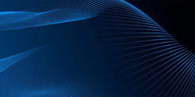 Parçacıkların soyut dijital dalgası. Gelecekçi nokta dalgası. Teknoloji arka plan vektörü. 3d.