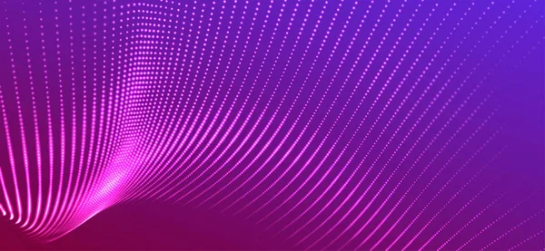 Abstract Digital Wave Particles Futuristic Point Wave Technology Background Vector — Vector de stock