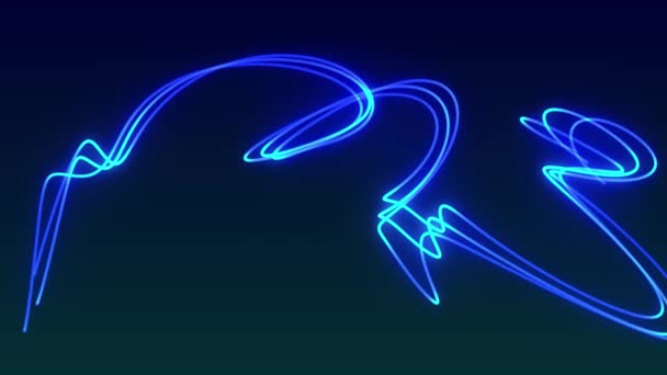 Line Background Bright Blue Neon Glowing Fast Moving Lines Trajectory — Stock Video