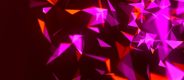 Farbige Polygonale Räume Verbindungspunkte Und Linienstruktur Digitaler Hintergrund Dreieckige Futuristische — Stockfoto