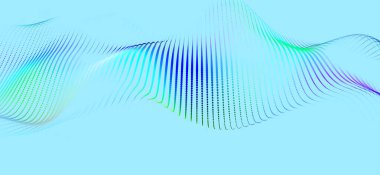 Parçacıkların soyut dijital dalgası. Gelecekçi nokta dalgası. Teknoloji arka plan vektörü. 3d.