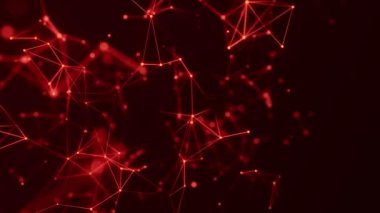 Renkli çokgen boşluk. Bağlantı noktaları ve çizgi yapısı. Dijital arka plan. Pleksus etkisi. Üç boyutlu. 4k animasyon.