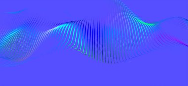 Parçacıkların soyut dijital dalgası. Gelecekçi nokta dalgası. Teknoloji arka plan vektörü. 3d.