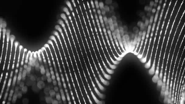 Futuristische Teilchenwelle Abstrakter Technologischer Hintergrund Visualisierung Von Big Data Rendering — Stockvideo