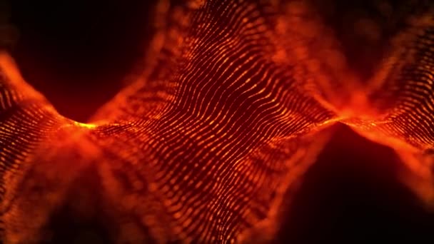 未来的な粒子波だ 抽象技術の背景 ビッグデータ可視化 3Dレンダリング 4Kアニメーション — ストック動画