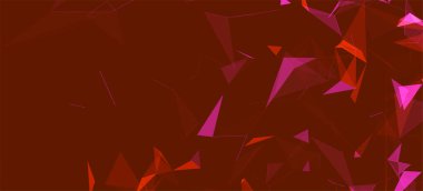 Renkli çokgen boşluk. Bağlantı noktaları ve çizgi yapısı. Dijital arka plan. Üçgen fütüristik iş duvar kâğıdı. Veri teknolojisi ve bilimsel çizim. 3D görüntüleme. Vektör