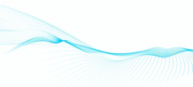 Parçacıkların soyut dijital dalgası. Gelecekçi nokta dalgası. Teknoloji arka plan vektörü. 3d.