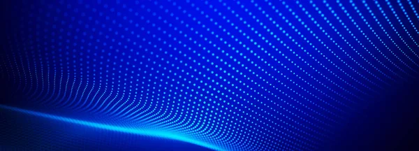 Цифрові Технології Фону Динамічна Хвиля Світлових Точок Кольорова Музична Хвиля — стокове фото