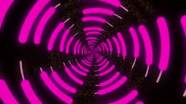 Hipnotik döngülü girdap dönüyor. Parlak girdap. Soyut dijital girdap. Hareket. Dönen şekiller parçacıkları şekillendirir. 4k animasyon