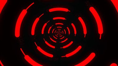 Hipnotik döngülü girdap dönüyor. Parlak girdap. Soyut dijital girdap. Dönen şekiller dönen parçacıklar