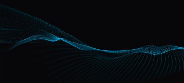 Parçacıkların soyut dijital dalgası. Gelecekçi nokta dalgası. Teknoloji arka plan vektörü. 3d.