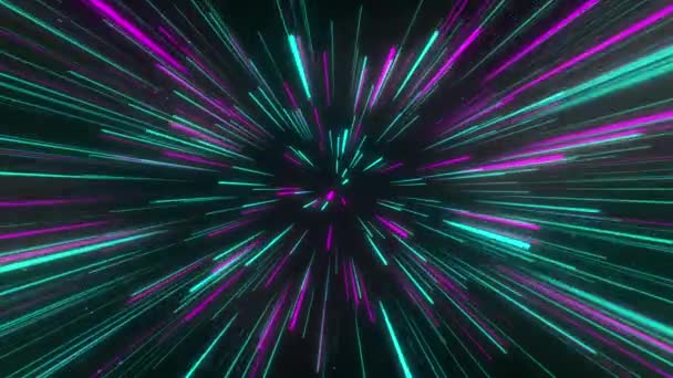 放射状線の幾何学的背景 データフロー トンネルだ 爆発物の星 運動効果 4Kアニメーション — ストック動画