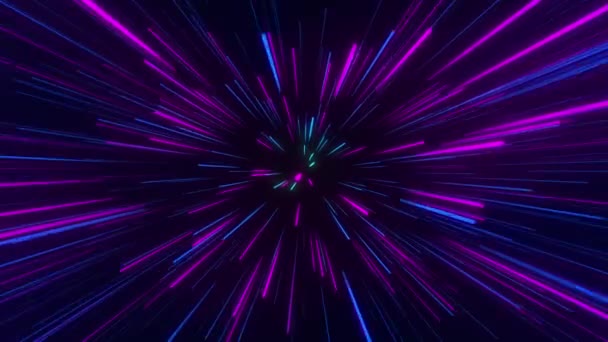 Abstrakter Geometrischer Hintergrund Radialer Linien Dataflow Tunnel Explosiver Star Bewegungseffekt — Stockvideo