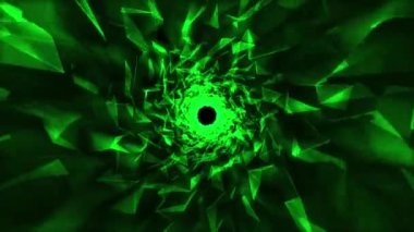 Motion graphic of flying into digital technologic tunnel. 3D render. Abstract digital background. Data flow information. Technology tunnel. 4k animation.