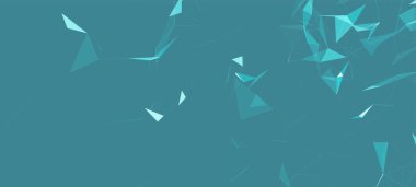 Renkli çokgen boşluk. Bağlantı noktaları ve çizgi yapısı. Dijital arka plan. Üçgen fütüristik iş duvar kâğıdı. Veri teknolojisi ve bilimsel çizim. 3D görüntüleme. Vektör İllüstrasyonu