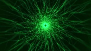 Motion graphic of flying into digital technologic tunnel. 3D render. Abstract digital background. Data flow information. Technology tunnel. 4k animation.