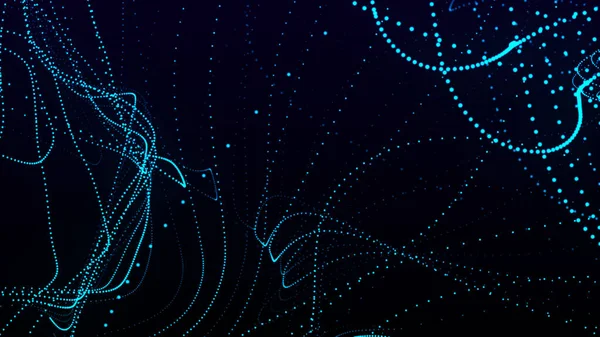 Цифровые Технологии Фон Динамическая Волна Светящихся Точек Цветные Музыкальные Волны — стоковое фото