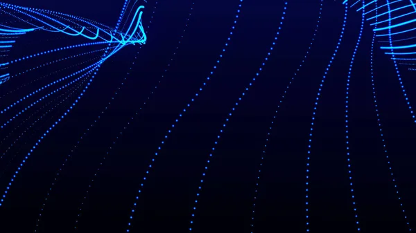 Hintergrund Digitaler Technologie Dynamische Welle Glühender Punkte Farbige Musikwellen Futuristischer — Stockfoto