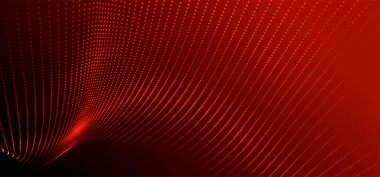 Parçacıkların soyut dijital dalgası. Gelecekçi nokta dalgası. Teknoloji arka plan vektörü. 3d.