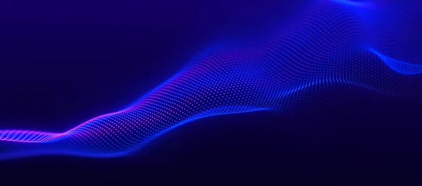 Digitale Technologie Achtergrond Dynamische Golf Van Gloeiende Punten Gekleurde Muziekgolf — Stockfoto