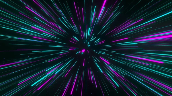 Abstract Geometric Background Radial Lines Dataflow Tunnel Explosive Star Movement — Stock Photo, Image