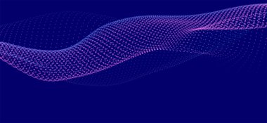 Abstract digital wave of particles. Futuristic point wave. Technology background vector. 3d.