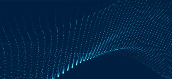 Abstract Digital Wave Particles Futuristic Point Wave Technology Background Vector — Stockvektor