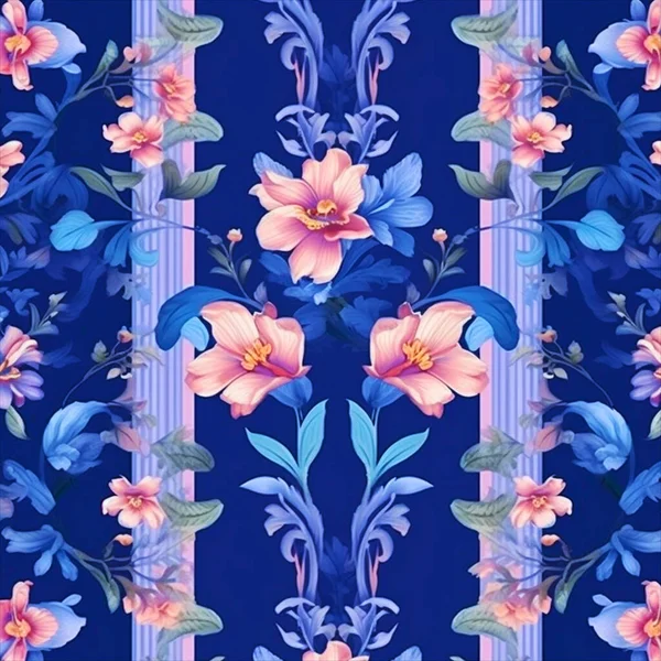 抽象的な春の花の多いシームレスなパターン ヴィンテージスタイルの壁紙や生地の装飾のために 夏の花絵 植物の背景 イラスト — ストック写真