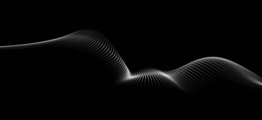 Parçacıkların soyut dijital dalgası. Gelecekçi nokta dalgası. Teknoloji arka plan vektörü. 3d.