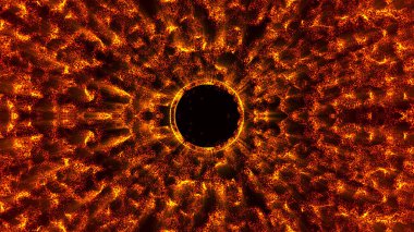 Büyük veri görselleştirmesi. Soyut dinamik parçacıklar. Bilimsel bir astronomik tema üzerine soyut alan arkaplanı. Veri ağları. Dijital iletişim kavramı. 3d oluşturma