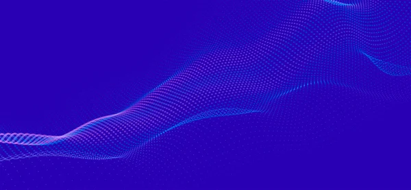Абстрактные Цифровые Волны Частиц Футуристическая Волна Вектор Технологического Фона — стоковый вектор